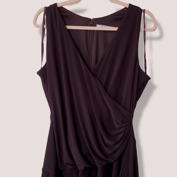 Luxe by Carmen Marc Valvo Faux Wrap Cocktail Dress - Picture 2 of 8